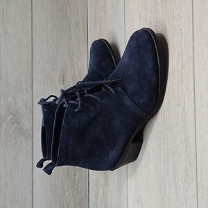 Vionic Women Andi Suede Ankle Heels Boots Lace Up shoes sz 6